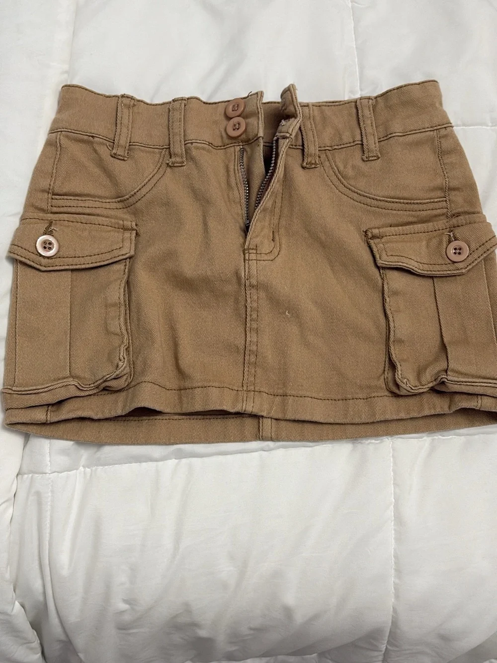 SHEIN Tan Cargo Pocket Mini Skirt